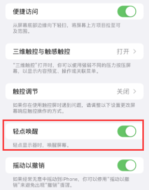 邛崃苹果授权维修站分享iPhone轻点无法唤醒怎么办