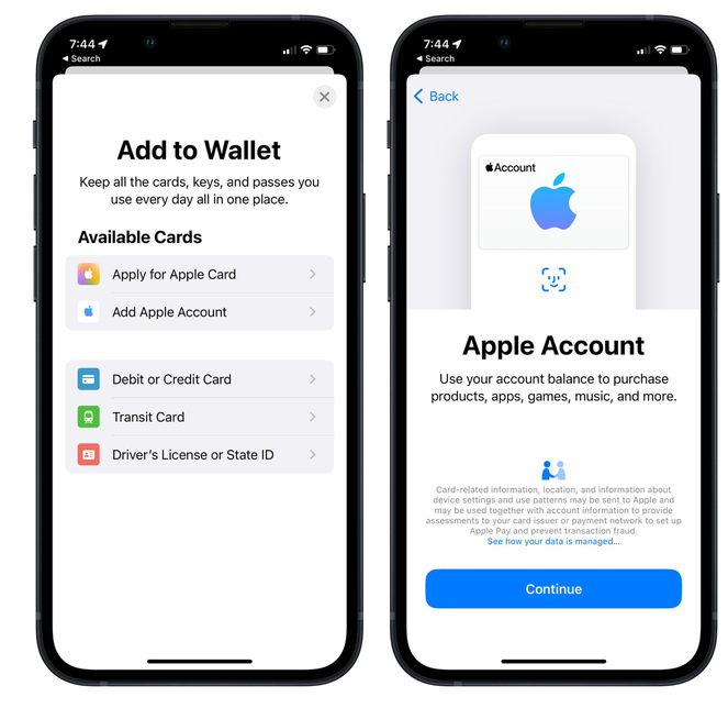 邛崃苹果手机维修分享iOS 15.5钱包App如何添加 Apple 账户 